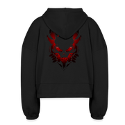 Sanguinary Savant Women’s Half Zip Cropped Hoodie - black