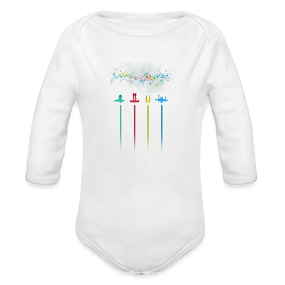 Noel Ships Long Sleeve Baby Bodysuit - white