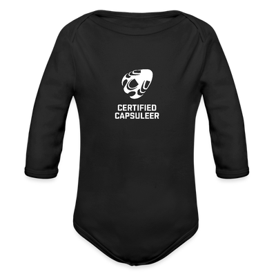 Certified Capsuleer Long Sleeve Baby Bodysuit - black