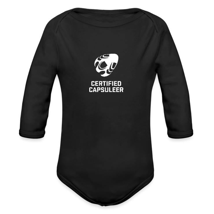 Certified Capsuleer Long Sleeve Baby Bodysuit - black