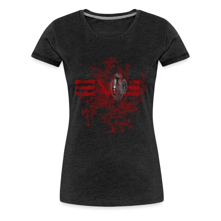 EVE Heart Slim Cut T-Shirt - charcoal grey