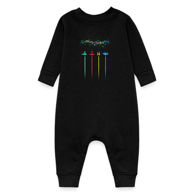 Noel Ships Baby Fleece One Piece - black