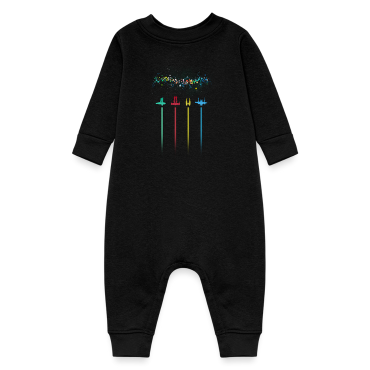 Noel Ships Baby Fleece One Piece - black