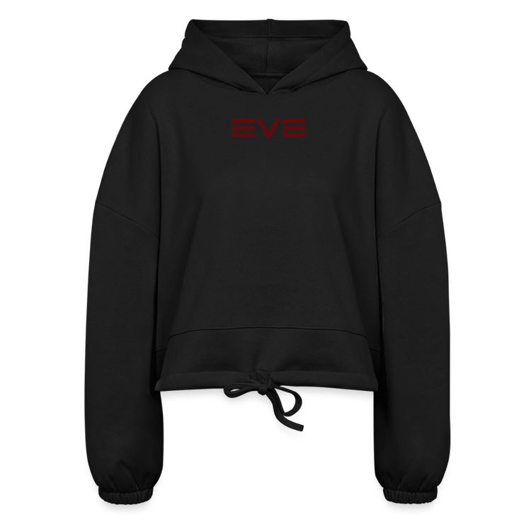Sanguinary Savant Women’s Half Zip Cropped Hoodie - black