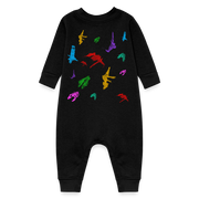 Colorful Ships Baby Fleece One Piece - black