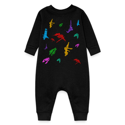Colorful Ships Baby Fleece One Piece - black