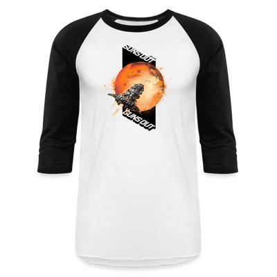 Sun's Out, Gun's Out Unisex Baseball T-Shirt - white/black