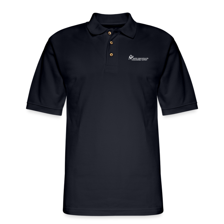 Rapid Disassembly Classic Cut Pique Polo Shirt - midnight navy