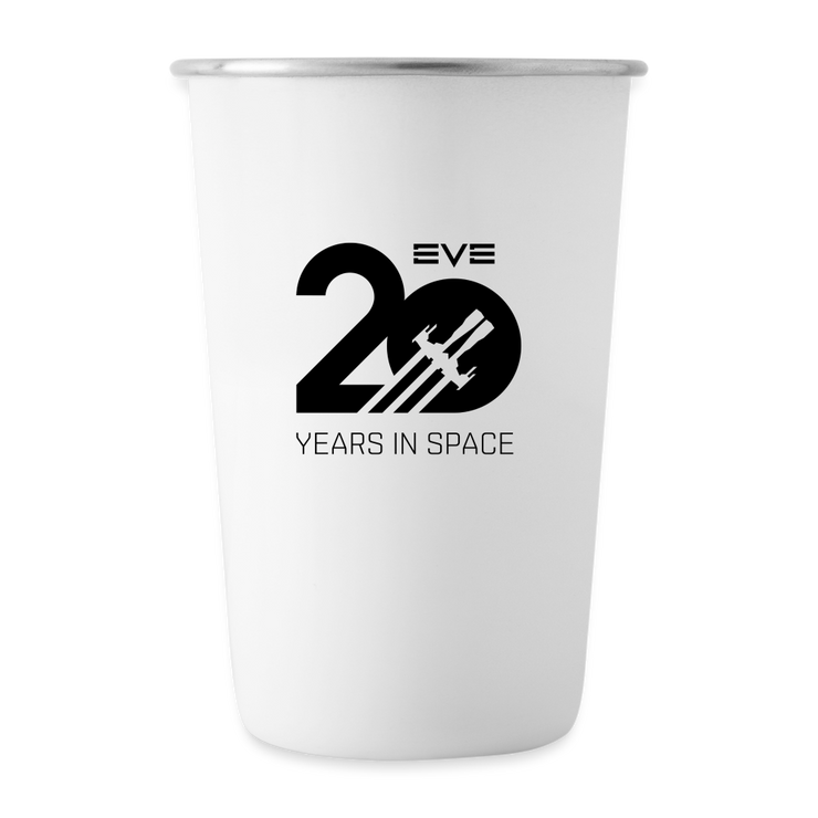 20th Anniversary Stainless Steel Pint Cup - white